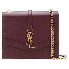 Saint Laurent Sulpice MM Burgundy Leder Crossbody Tasche