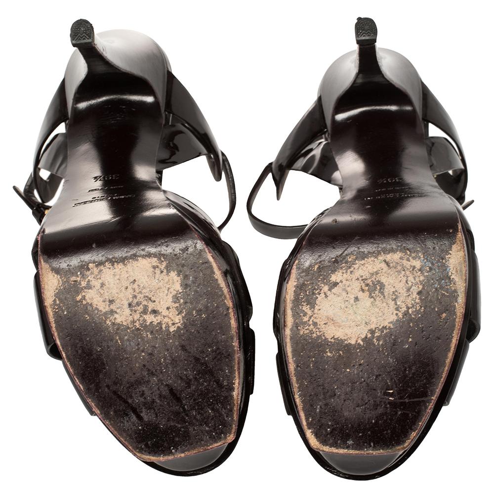Women's Saint Laurent Burgundy Leather Tribute Sandals Size 39.5