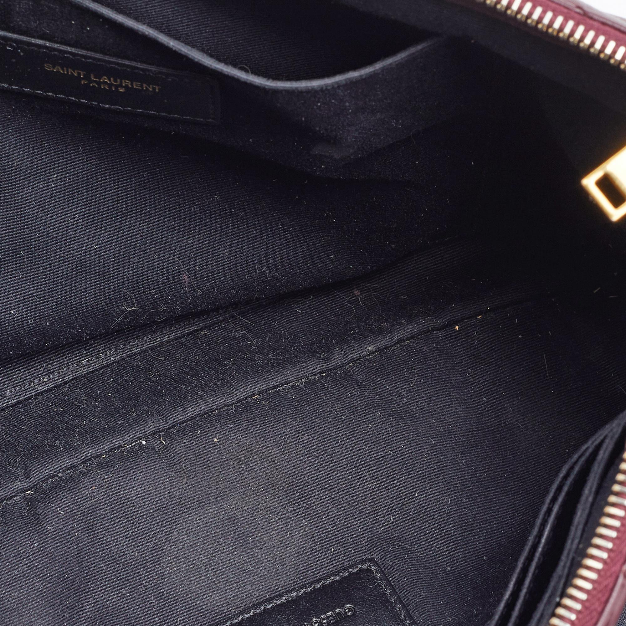 Saint Laurent Burgundy Matelasse Leather Cassandre Clutch 4