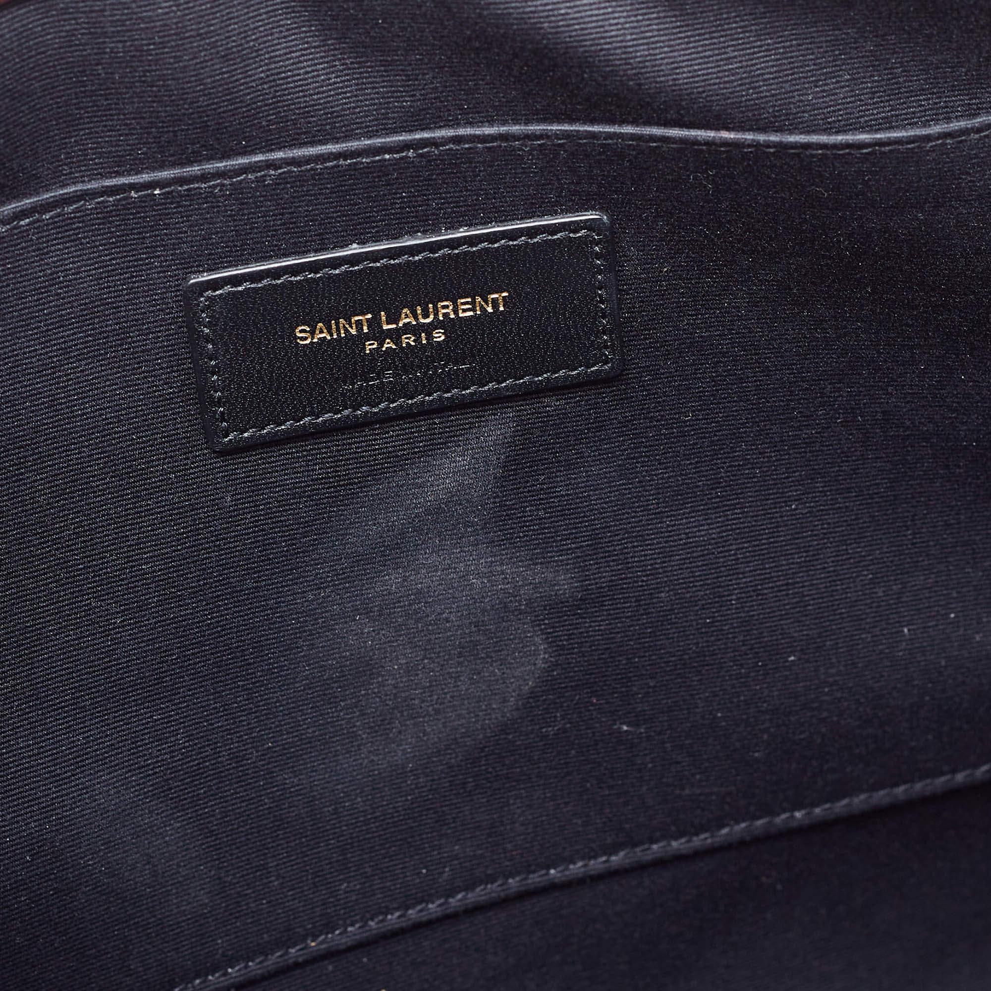 Saint Laurent Burgundy Matelasse Leather Document Holder 3