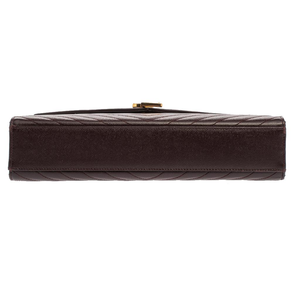Saint Laurent Burgundy Matelasse Leather Large Cassandre Flap Bag 5
