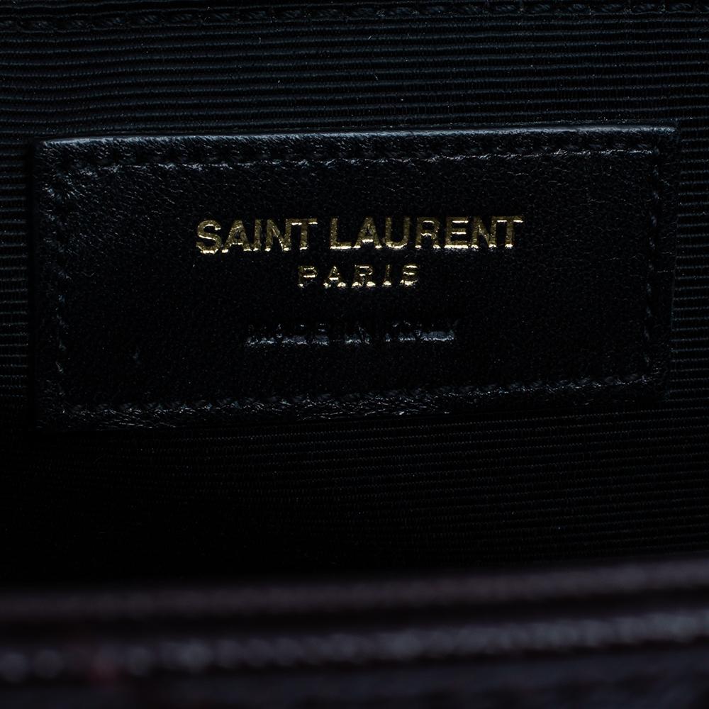 Saint Laurent Burgundy Matelasse Leather Large Cassandre Flap Bag 3