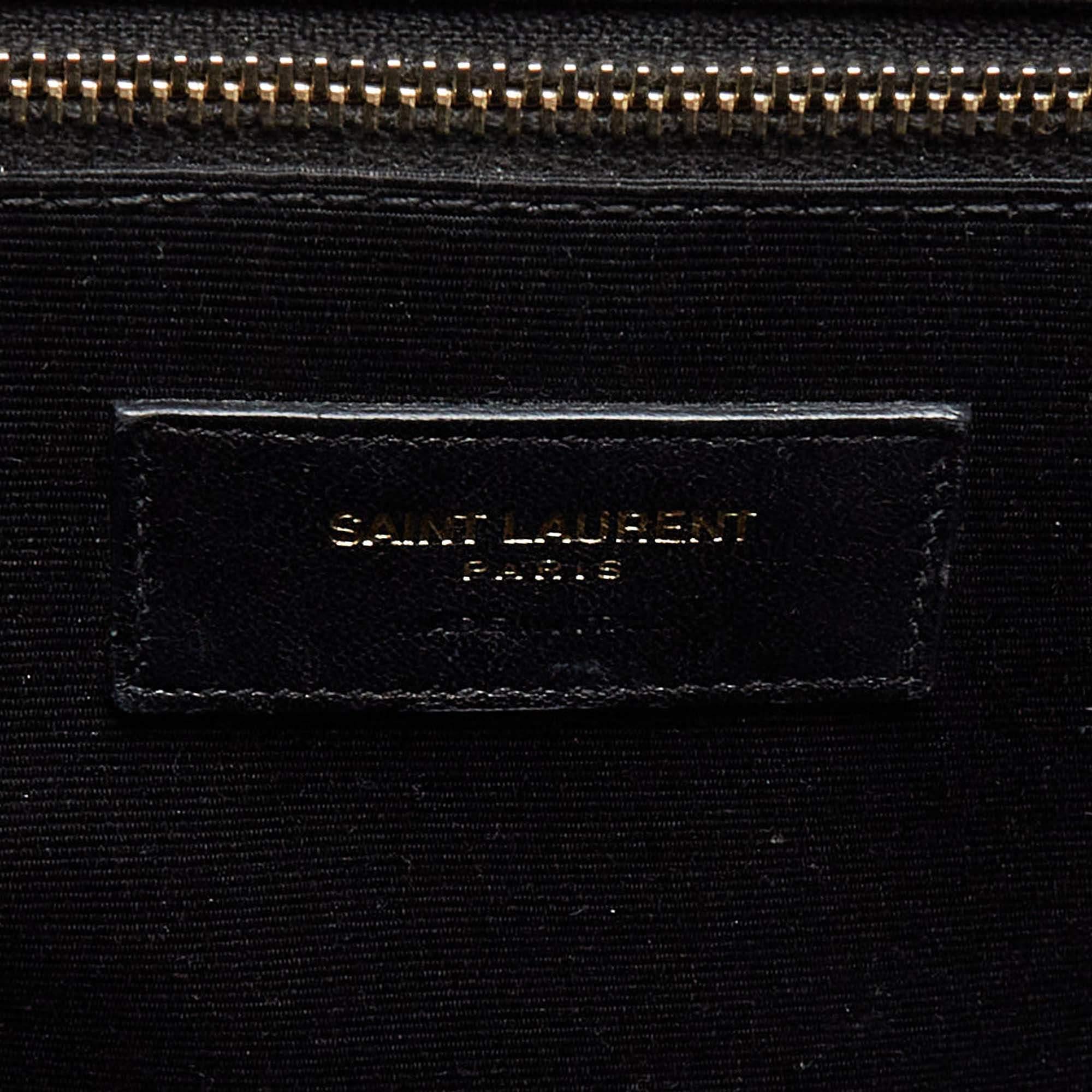 Saint Laurent Burgundy Matelassé Leather Large Monogram Envelope Shoulder Bag 5