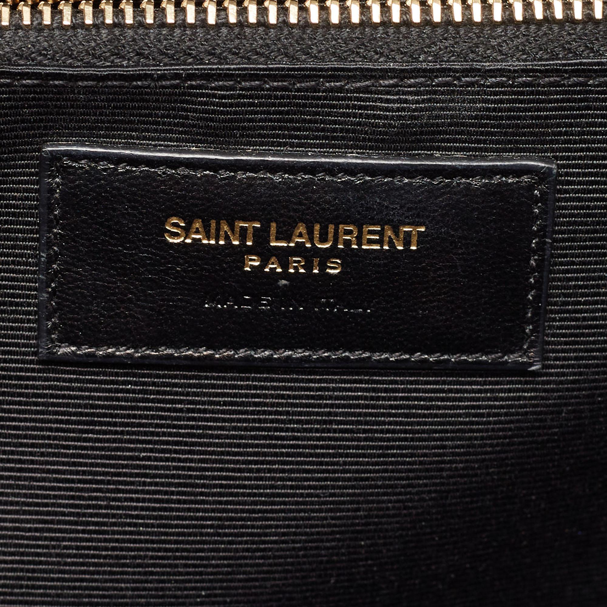 Saint Laurent Burgundy Matelassé Leather Large Monogram Envelope Shoulder Bag 11