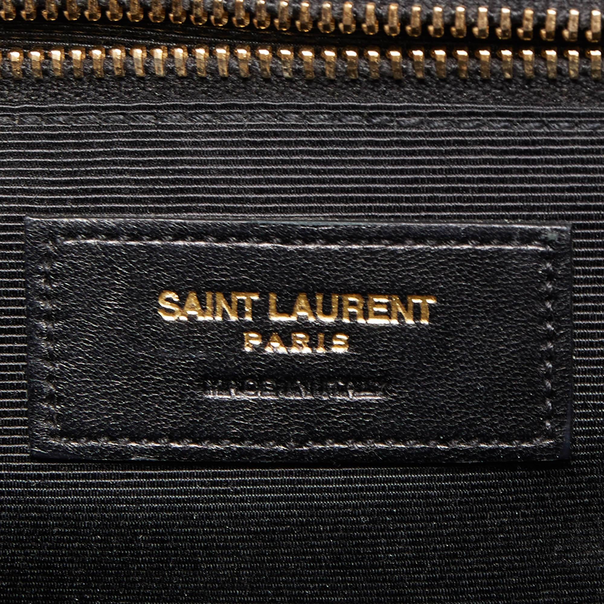 Saint Laurent Burgundy Matelassé Leather Large Monogram Envelope Shoulder Bag 4