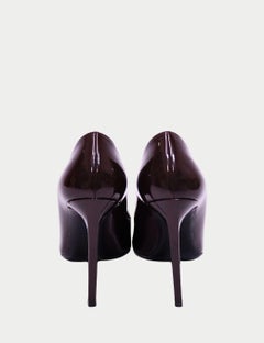 Saint Laurent Burgundy Patent Leather Heels - EU 38