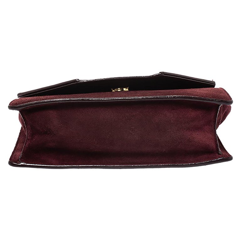 Saint Laurent Burgundy Suede and Leather Betty Shoulder Bag at 1stDibs