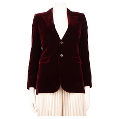 Saint Laurent Burgundy Velvet Blazer Size S