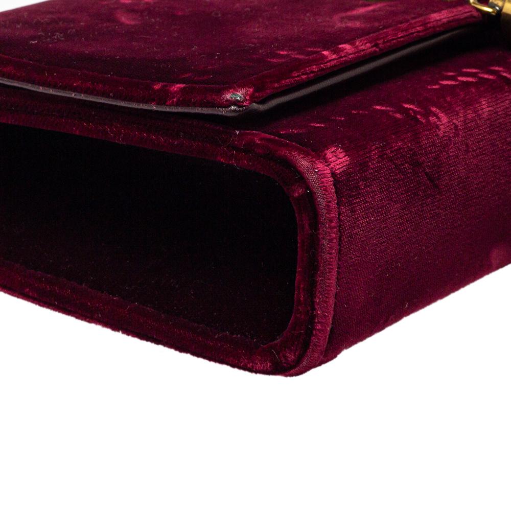 Saint Laurent Burgundy Samt Monogramm Kate Quaste Crossbody Tasche 5