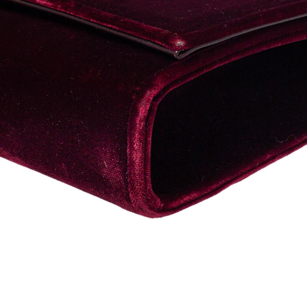 Saint Laurent Burgundy Samt Monogramm Kate Quaste Crossbody Tasche 6