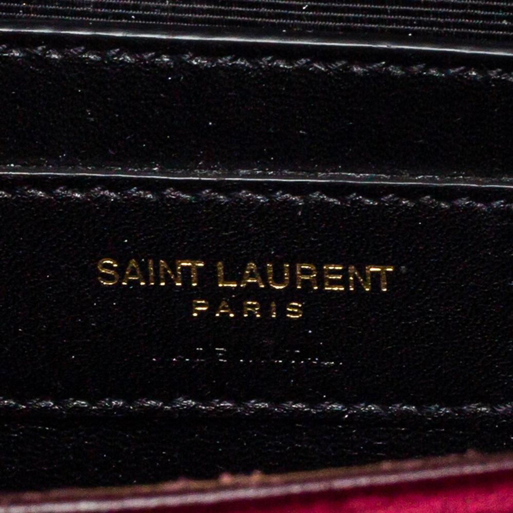 Saint Laurent Burgundy Velvet Monogram Kate Tassel Crossbody Bag 3