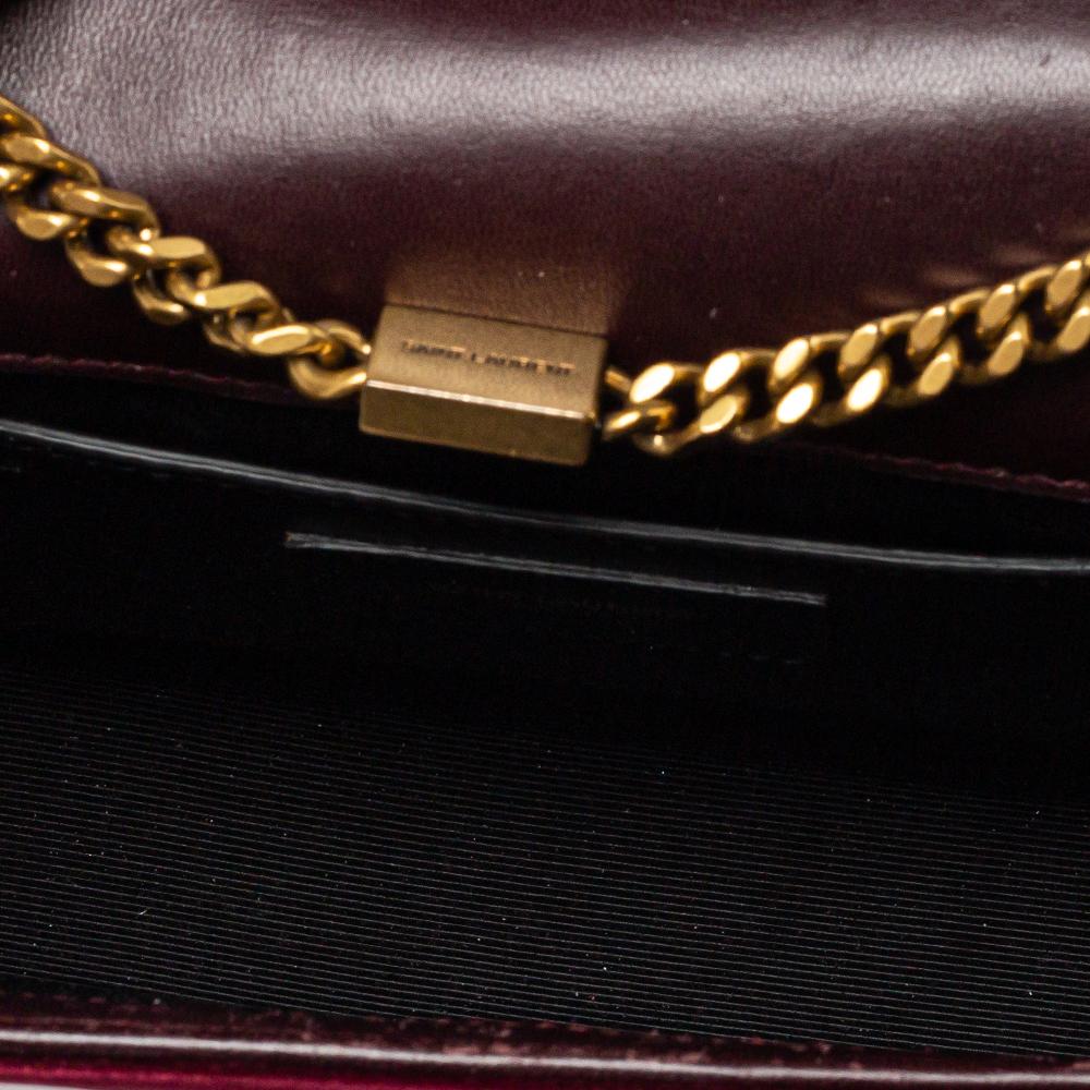 Saint Laurent Burgundy Samt Monogramm Kate Quaste Crossbody Tasche 1