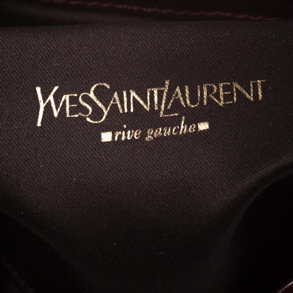 Saint Laurent Burgundy Velvet Venise Shoulder Bag 3