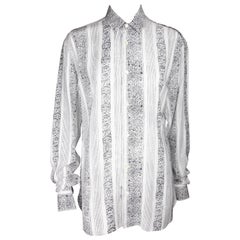 Saint Laurent - Chemise boutonnée à col blanc et noir, taille 42