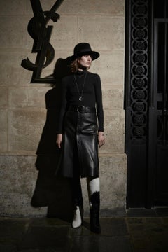 Saint Laurent Button Front Leather Skirt Pre-Fall 2020 N