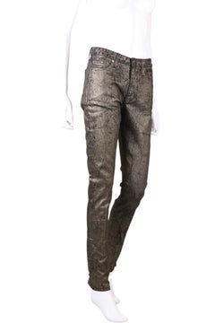 Saint Laurent by Anthony Vaccarello S/S 2017 Waxed Black Gold Denim