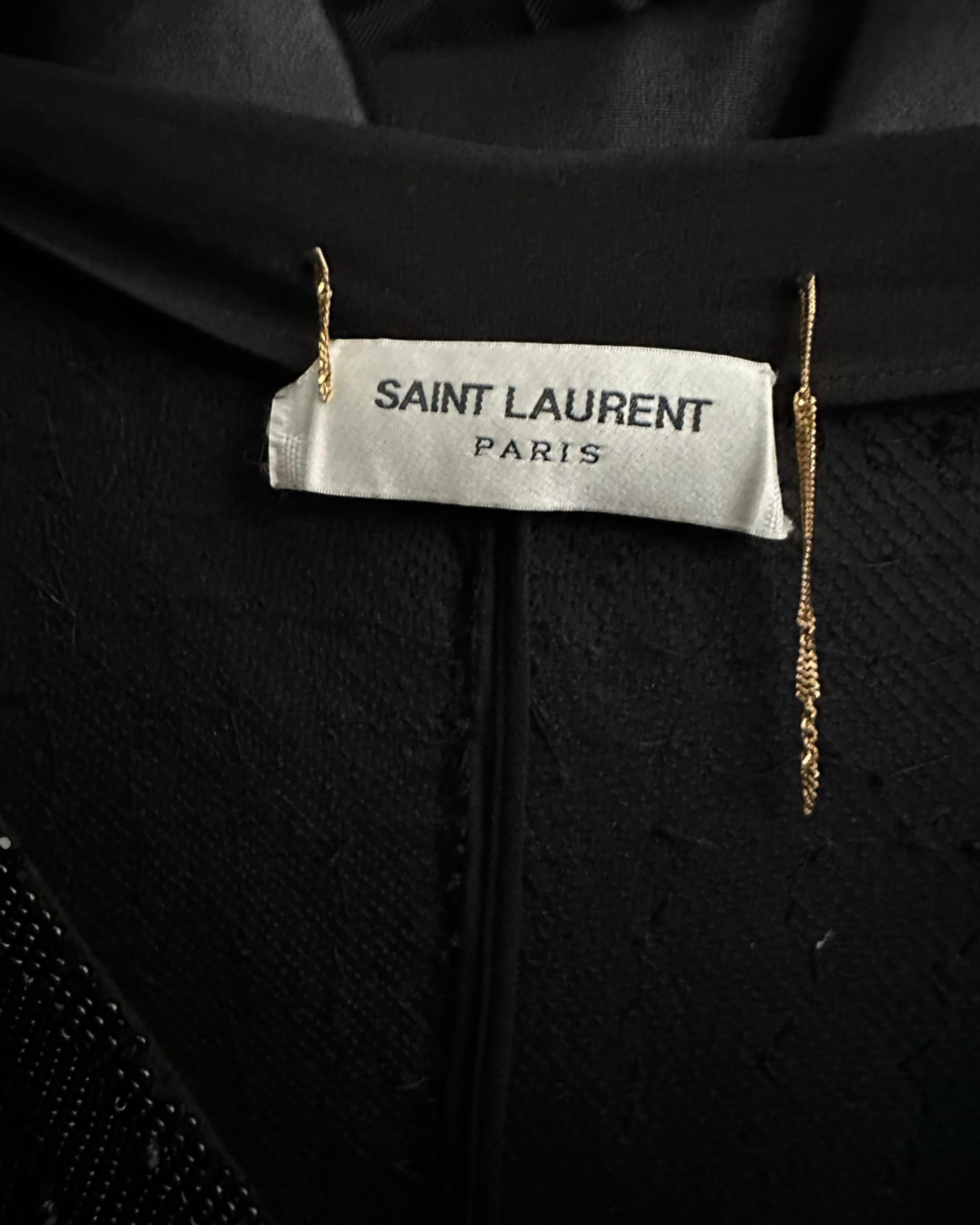 Saint Laurent by Anthony Vaccarello S/S 2018 Custom 1/1 Black Embroidered Glitte en vente 6