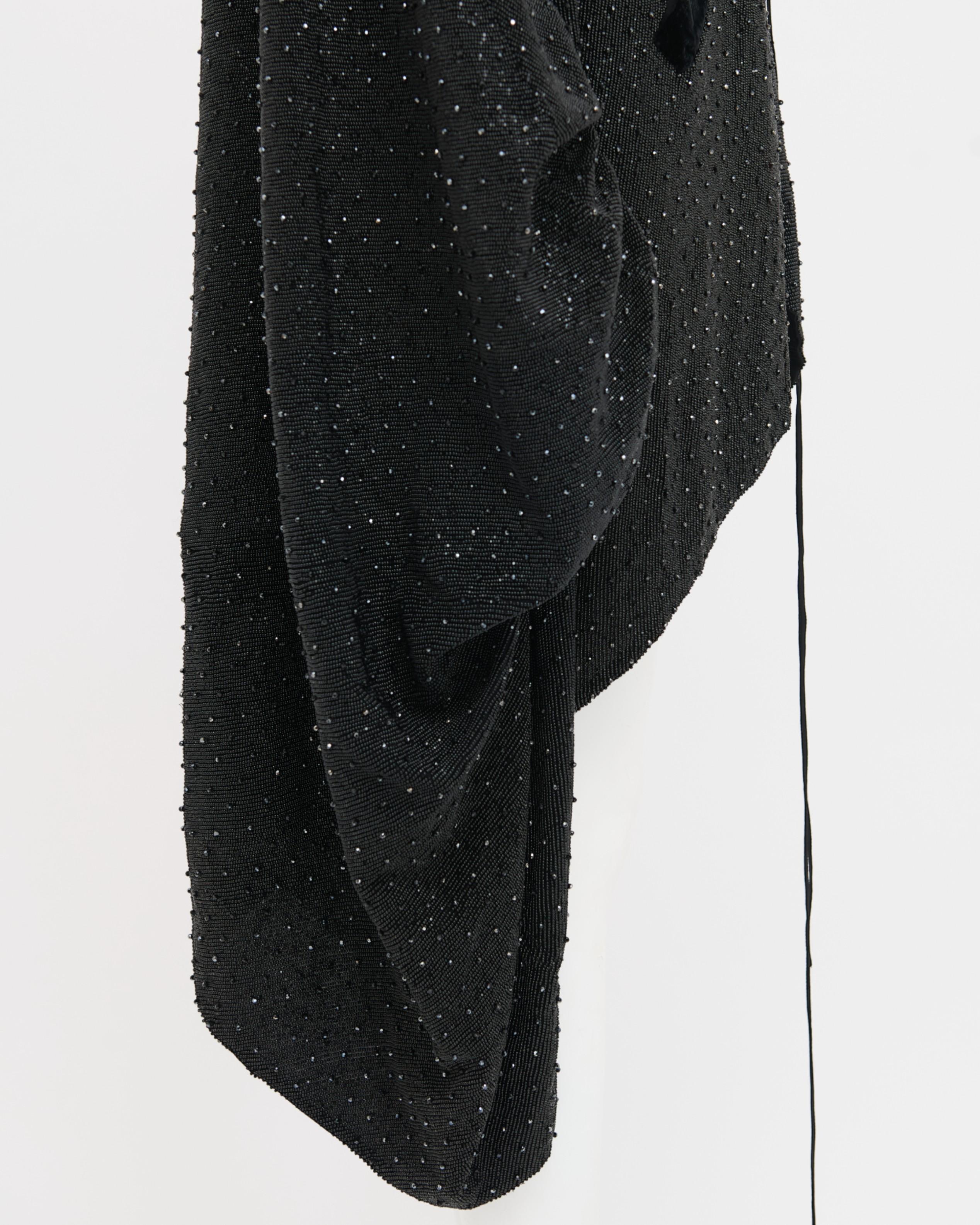 Saint Laurent by Anthony Vaccarello S/S 2018 Custom 1/1 Black Embroidered Glitte en vente 1