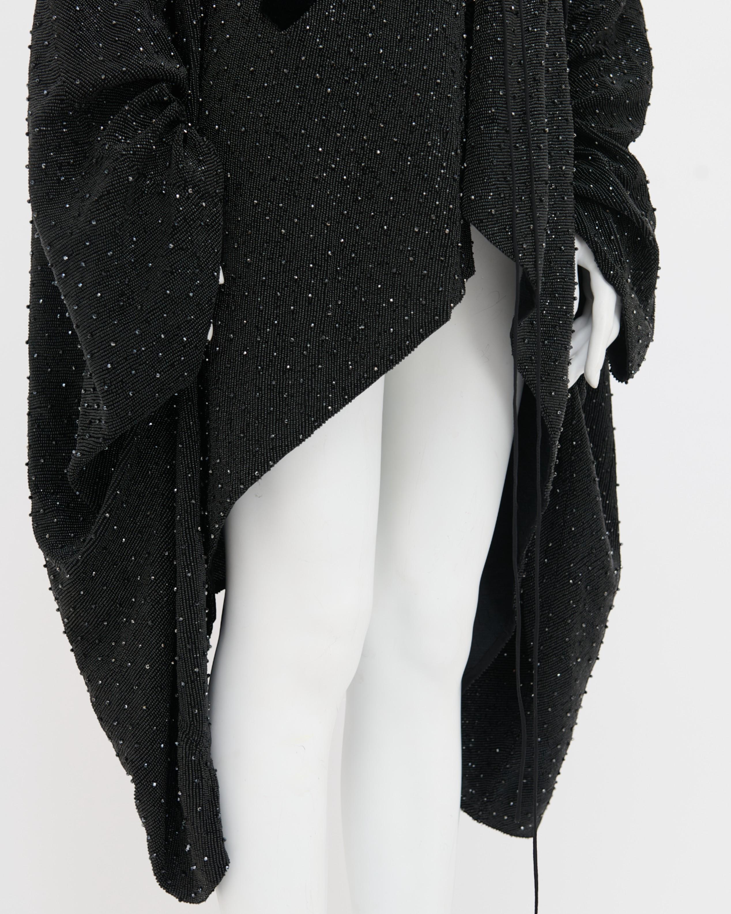 Saint Laurent by Anthony Vaccarello S/S 2018 Custom 1/1 Black Embroidered Glitte en vente 2