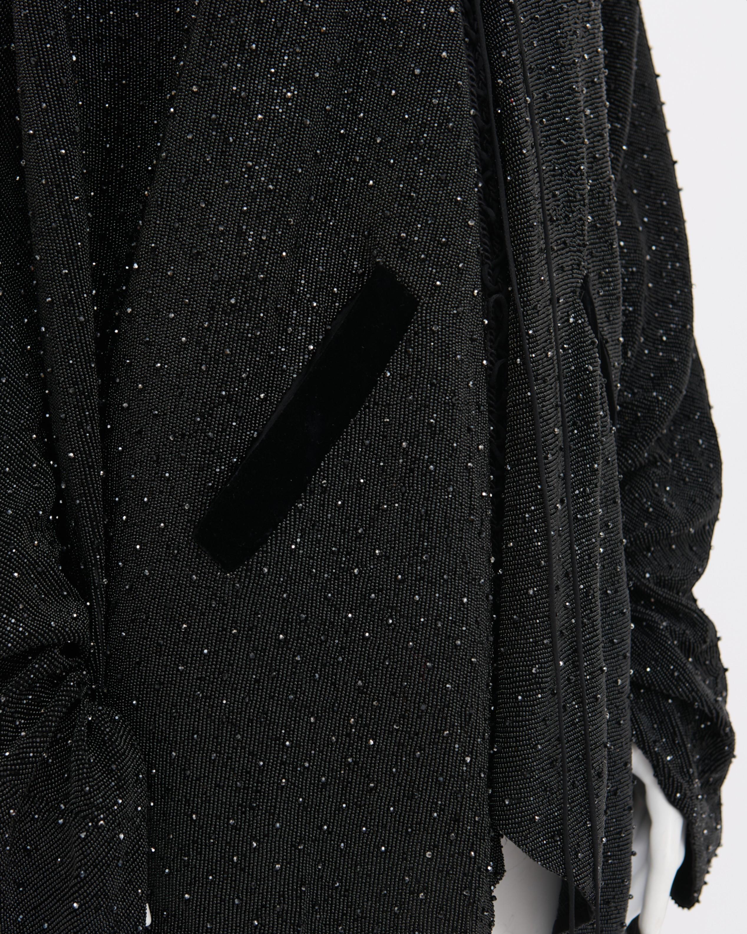 Saint Laurent by Anthony Vaccarello S/S 2018 Custom 1/1 Black Embroidered Glitte en vente 3