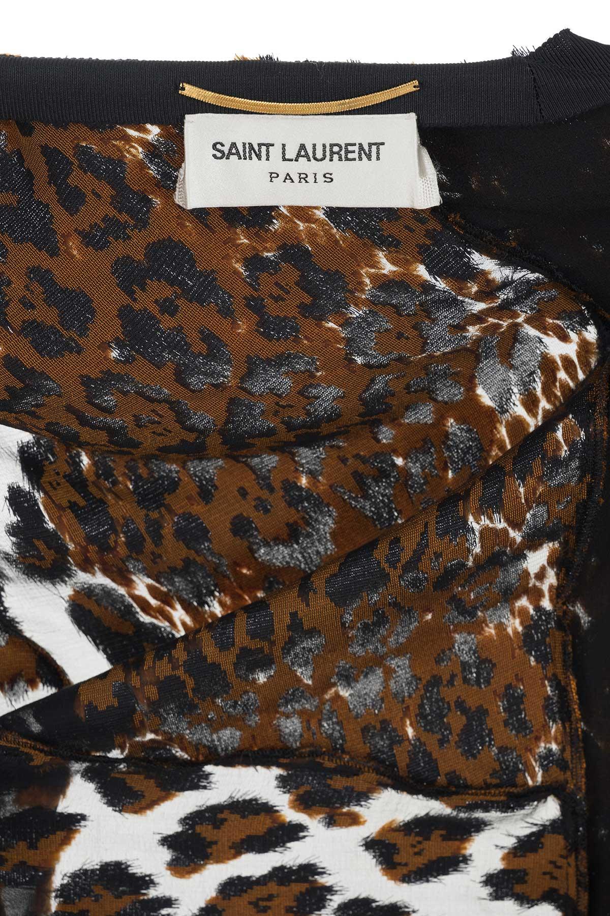 SAINT LAURENT BY ANTHONY VACCARELLO SS 17 Robe iconique à une épaule en animalier Unisexe en vente