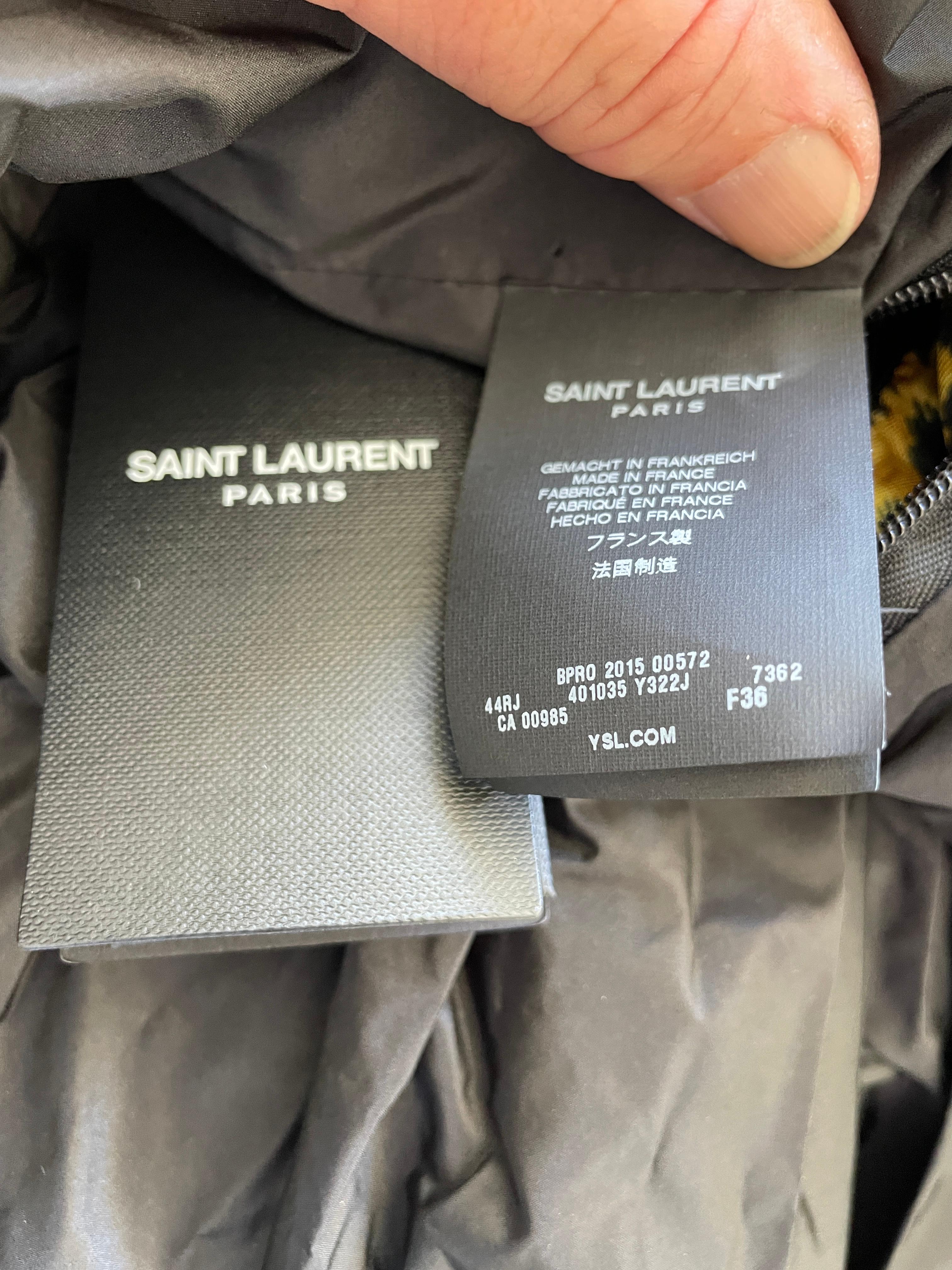 Saint Laurent by Hedi Slimane 2015 Leopard Print Pleated Silk Cocktail Dress NWT For Sale 5