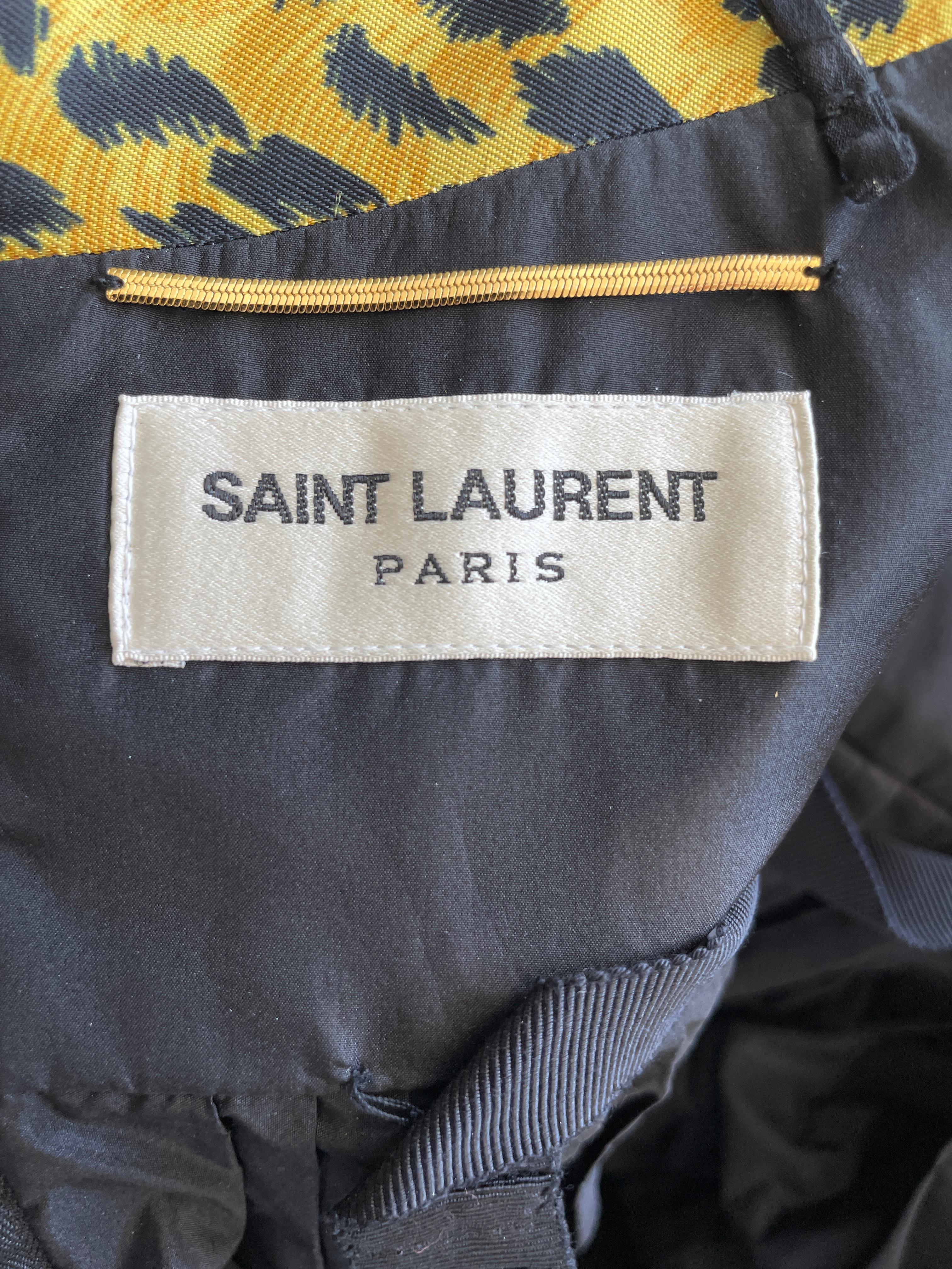Saint Laurent by Hedi Slimane 2015 Leopard Print Pleated Silk Cocktail Dress NWT For Sale 7