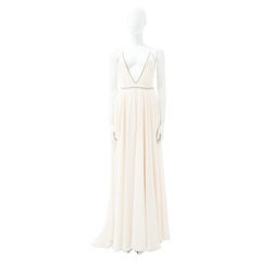 Saint Laurent by Hedi Slimane 2015 “Sample” Embellished White Long Dress
