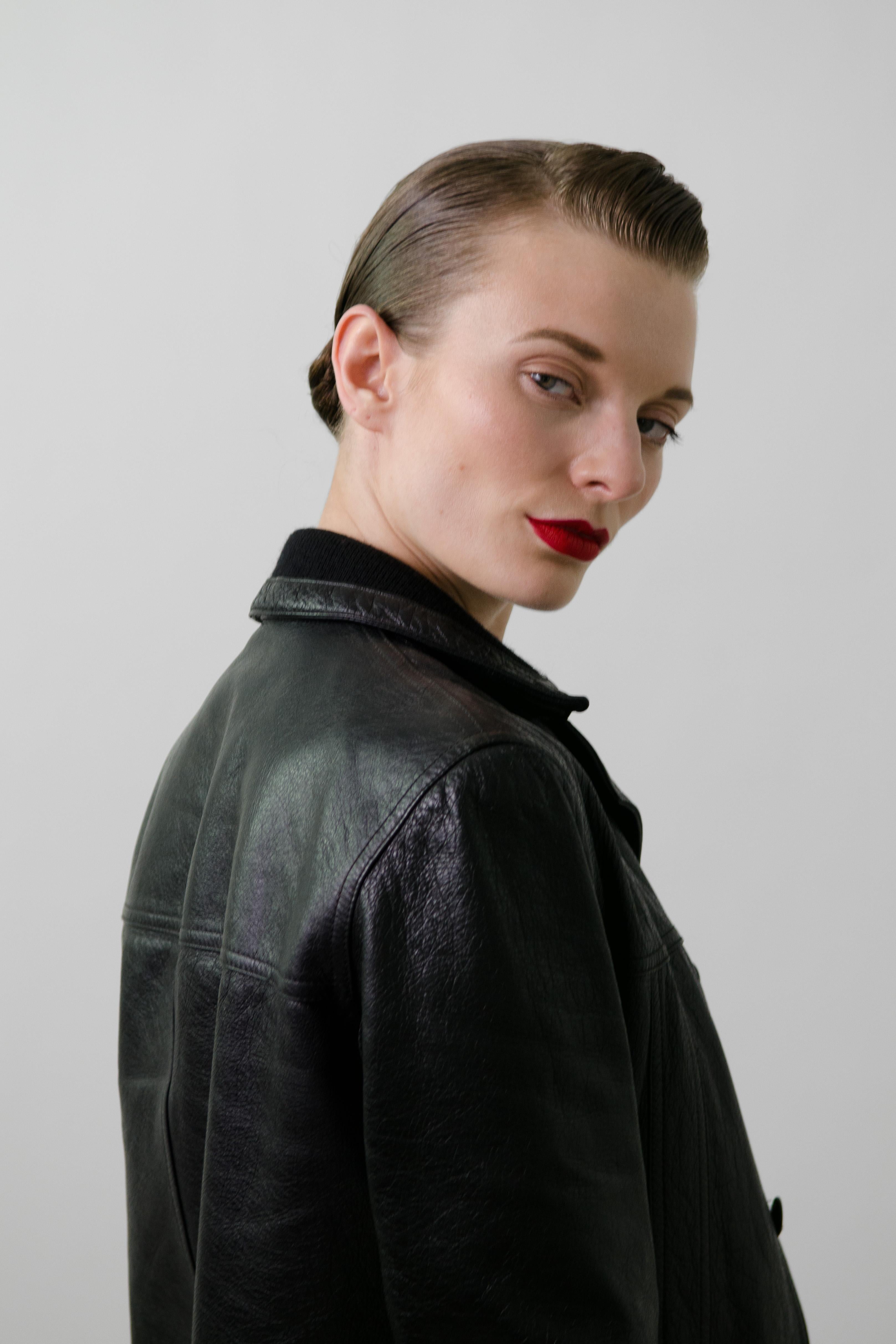 Women's or Men's SAINT LAURENT By HEDI SLIMANE F/W 2014 Runway Textured Leather Jacket