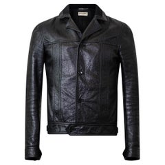 SAINT LAURENT by HEDI SLIMANE H/W 2014 Laufsteg Jacke aus strukturiertem Leder