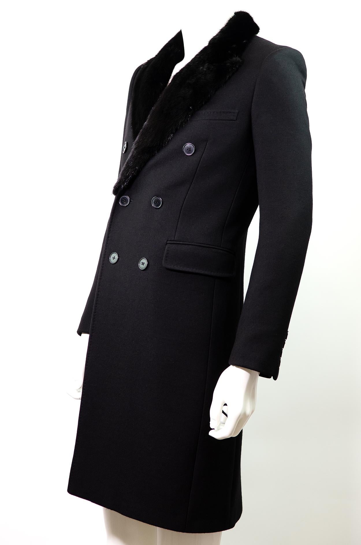 Manteau de défilé SAINT LAURENT par HEDI SLIMANE F/W 2015  en vente 1