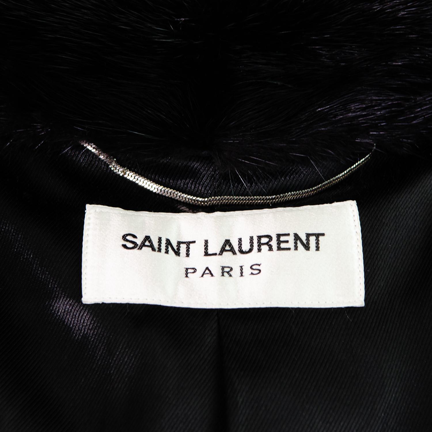 Manteau de défilé SAINT LAURENT par HEDI SLIMANE F/W 2015  en vente 4