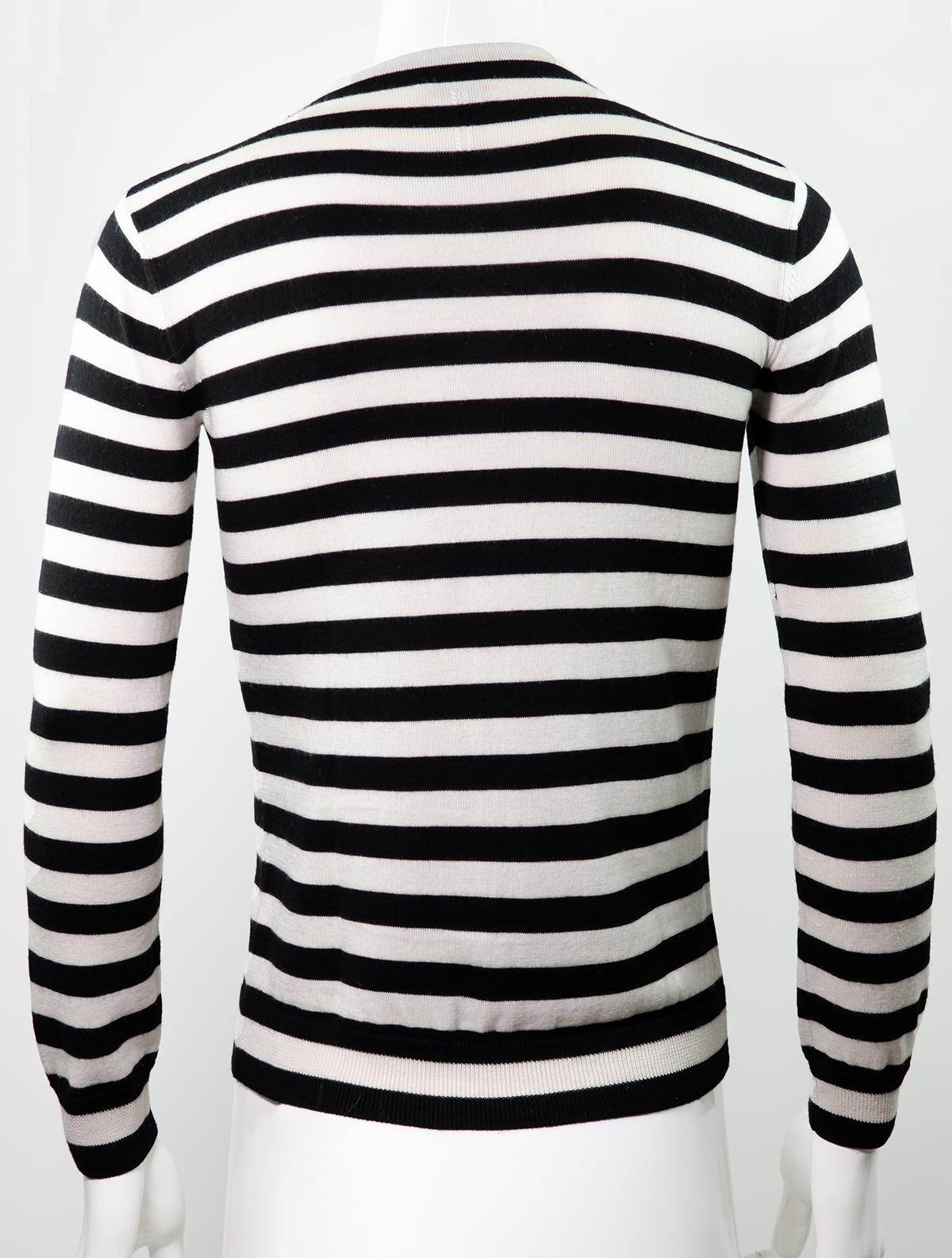 SAINT LAURENT By HEDI SLIMANE F/W 2015 Striped Sweater S In Excellent Condition For Sale In Berlin, BE
