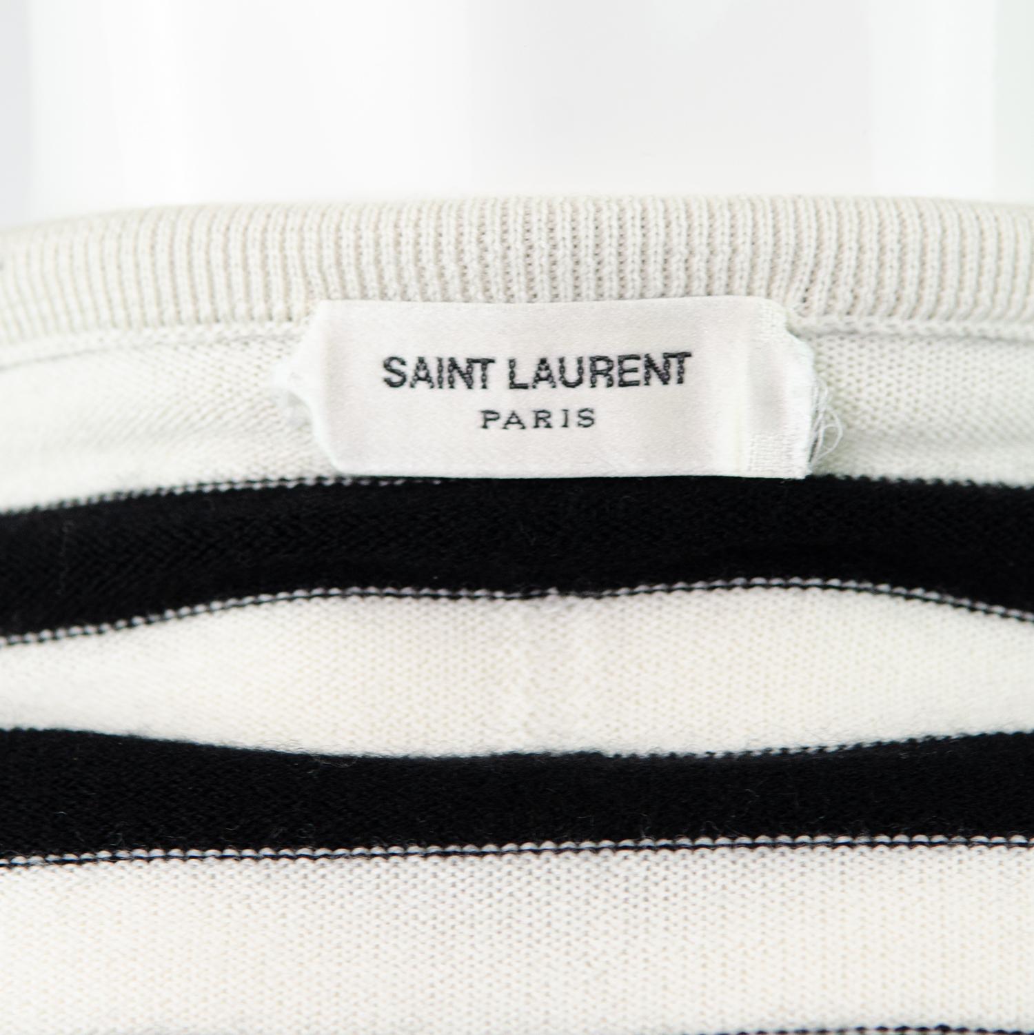 SAINT LAURENT By HEDI SLIMANE F/W 2015 Striped Sweater S For Sale 2