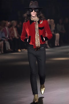 SAINT LAURENT By HEDI Slimane - Giacca di velluto per la sfilata A/I 2016