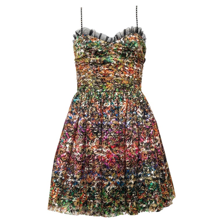 knee length dresses for ladies Fall 1987 Yves Saint Laurent Metallic Lame Lace & Black Sequin Bow Dre –  Shrimpton Couture
