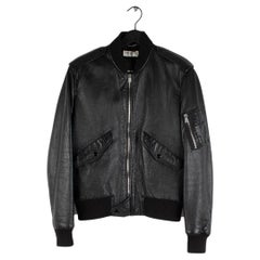 Saint Laurent by Hedi Slimane Leather Men Bomber Jacket Size 50IT(M)