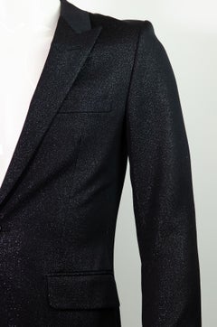 SAINT LAURENT By HEDI SLIMANE Rare F/W 2015 Black Glitter Blazer