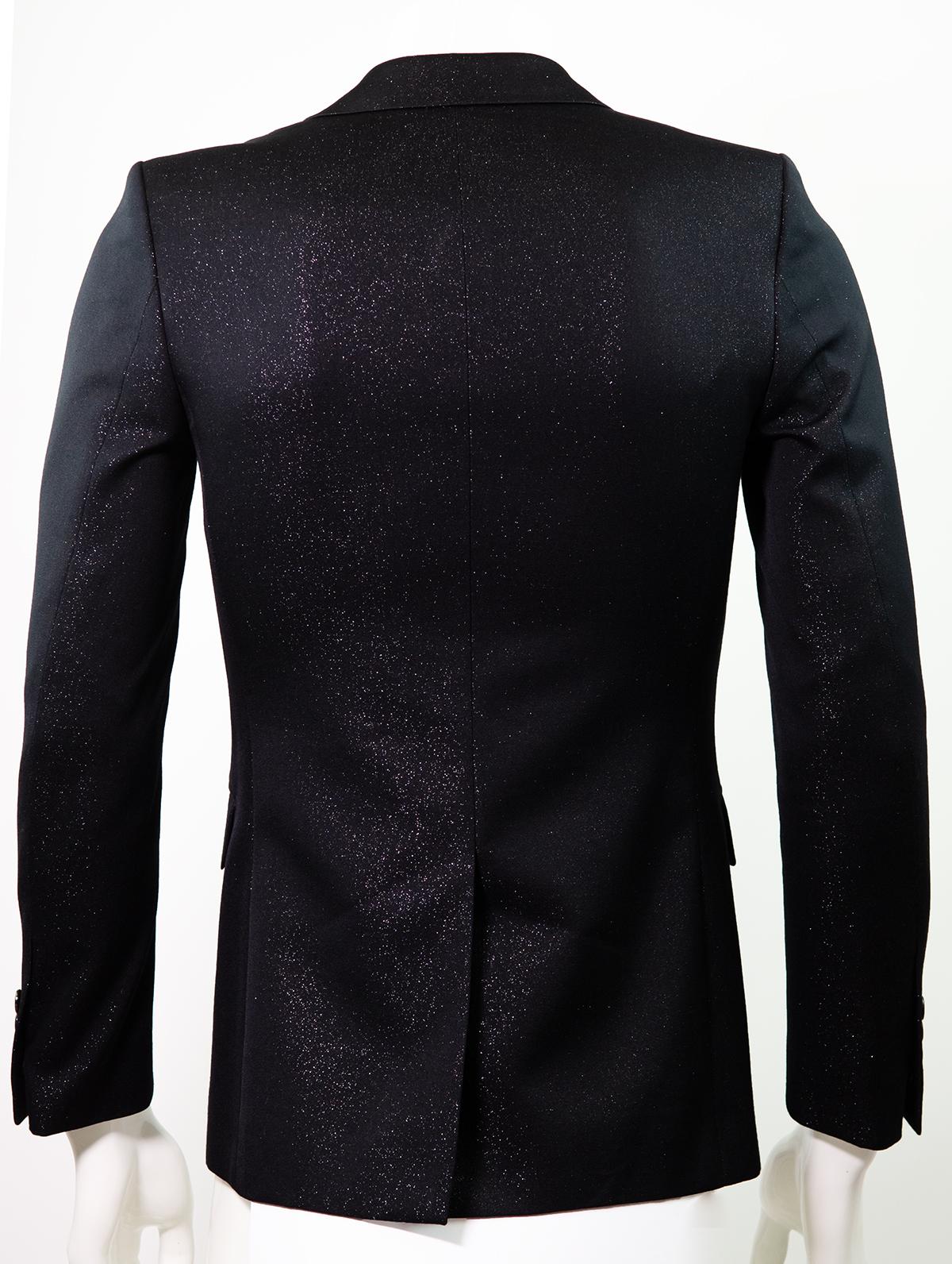 Men's SAINT LAURENT By HEDI SLIMANE Rare F/W 2015 Black Glitter Blazer For Sale