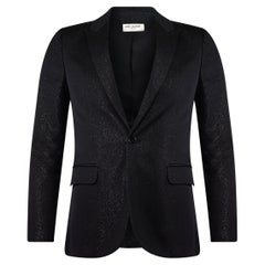 SAINT LAURENT By HEDI SLIMANE Rare F/W 2015 Black Glitter Blazer