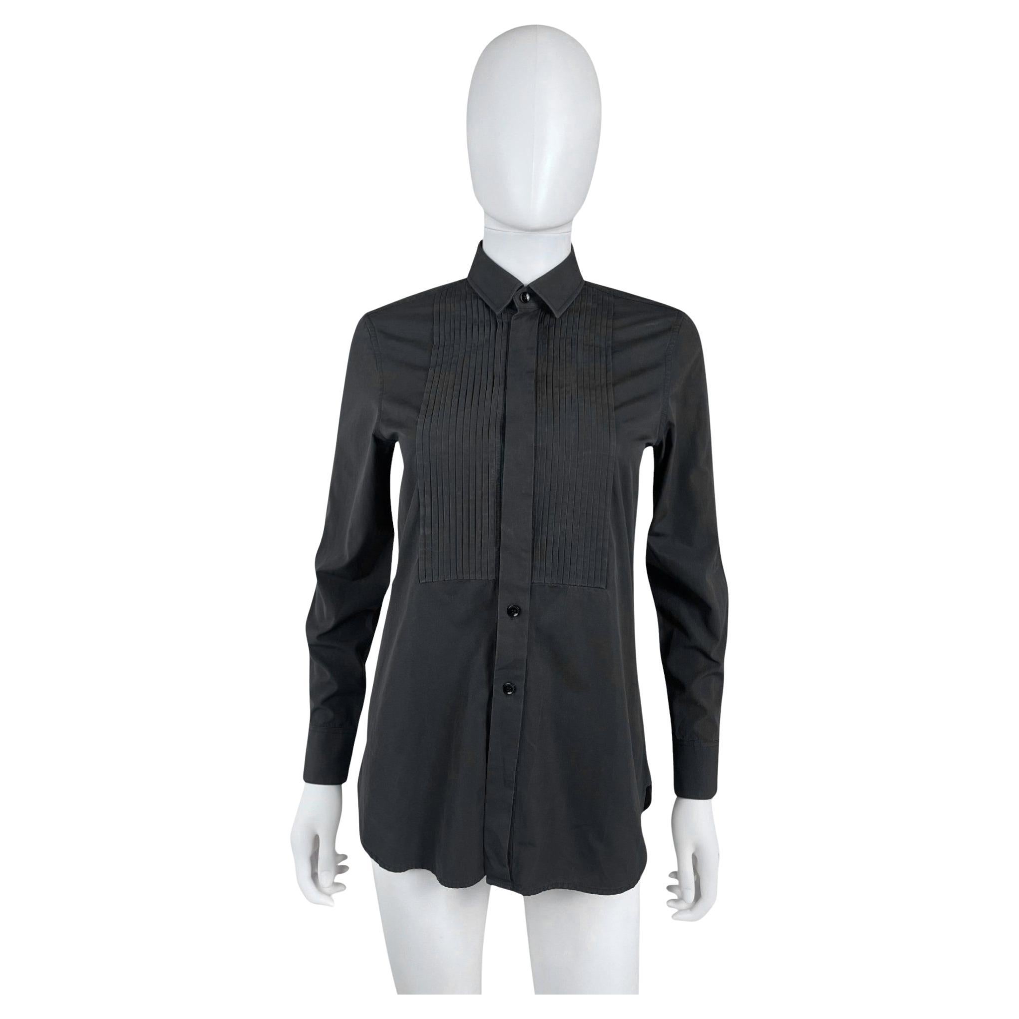Saint Laurent by Hedi Slimane S/S 2016 Black Striped Shirt
