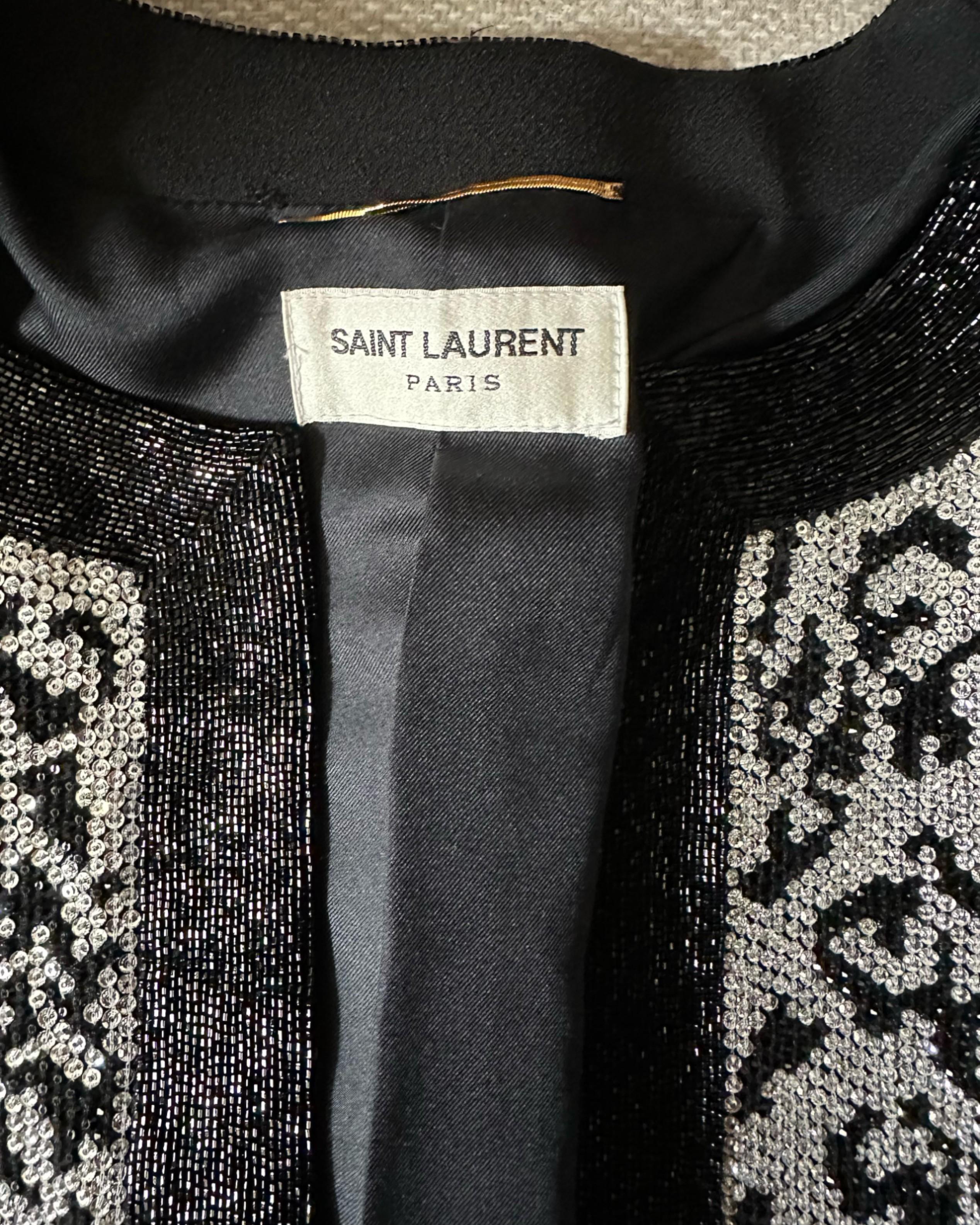 Saint Laurent by Heidi Slimane Resort 2014  Glittered Animal Print Cardigan in vendita 2