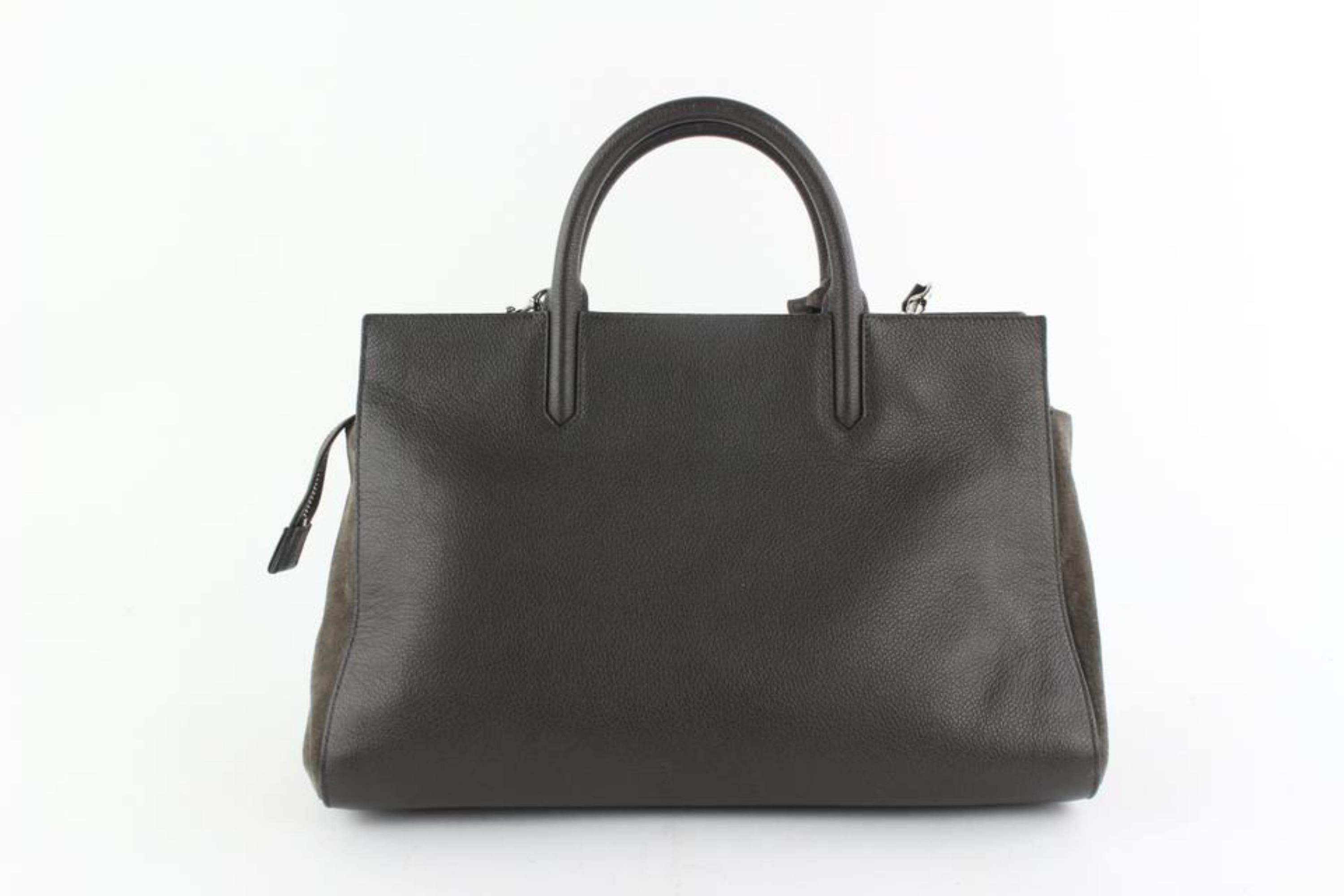 Saint Laurent Cabas Rive Gauche Anthracite Small 2way 16mz1019 Grey Leather Tote For Sale 6