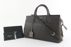Saint Laurent Cabas Rive Gauche Anthrazit Kleine 2way 16mz1019 Graue Ledertasche