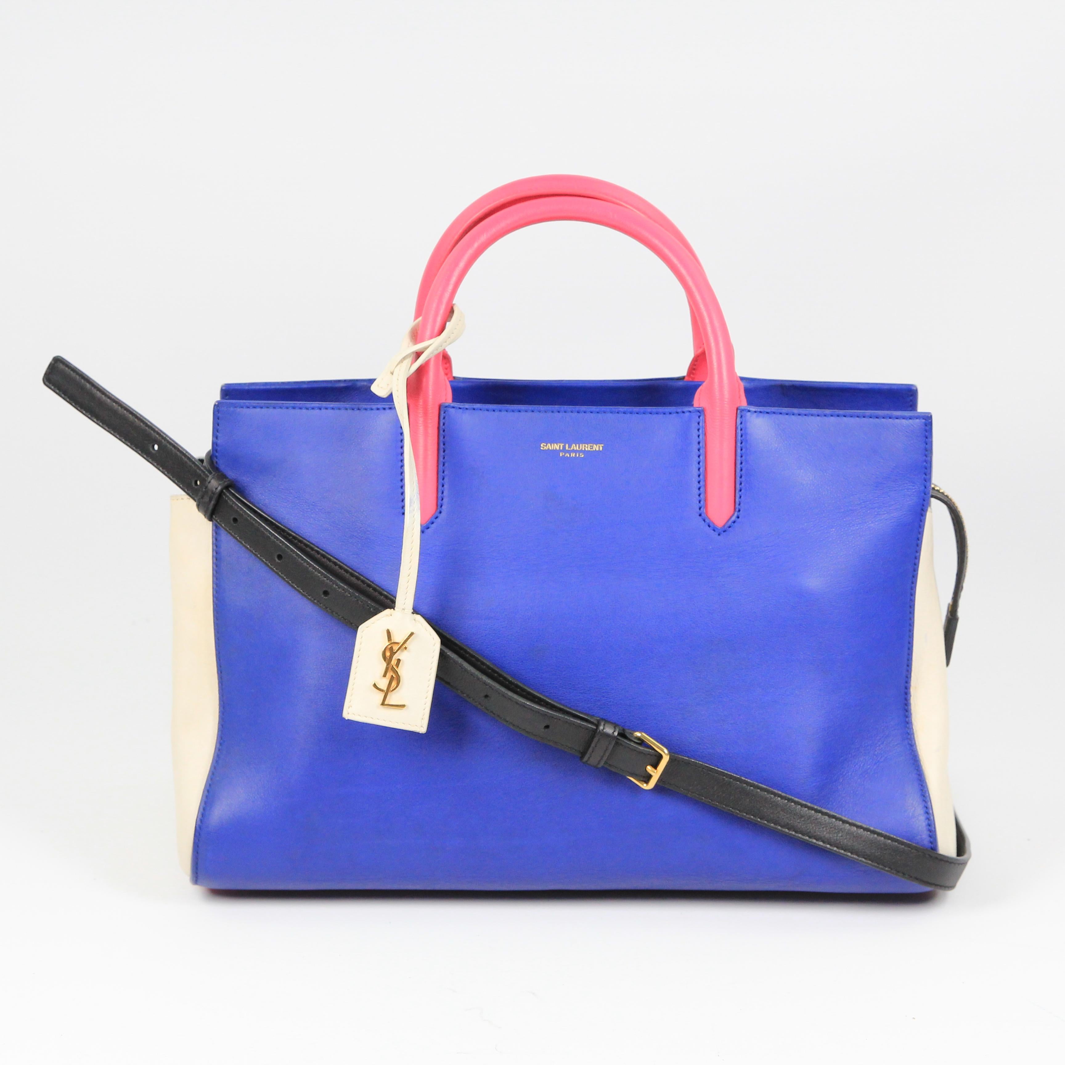 Saint Laurent Cabas Rive Gauche leather handbag For Sale 11