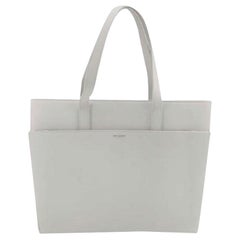 SAINT LAURENT Cabas Shoulder bag in White Leather