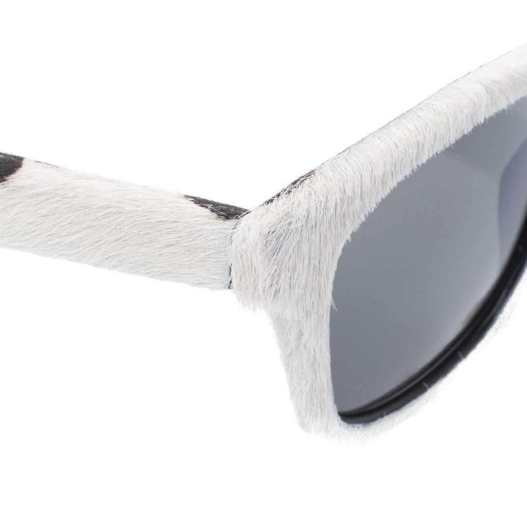 Saint Laurent Calf Hair / Black Classic SL51 Wayfarer Sunglasses In New Condition In Dubai, Al Qouz 2