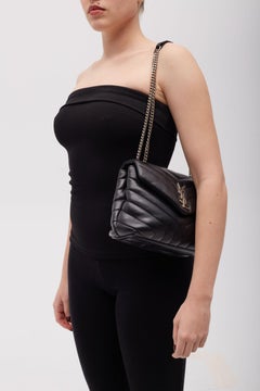 Saint Laurent Calfskin Black Toy Loulou Bag Silver (Pre Loved)