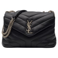 Saint Laurent Calfskin Black Toy Loulou Bag Silver (Pre Loved)