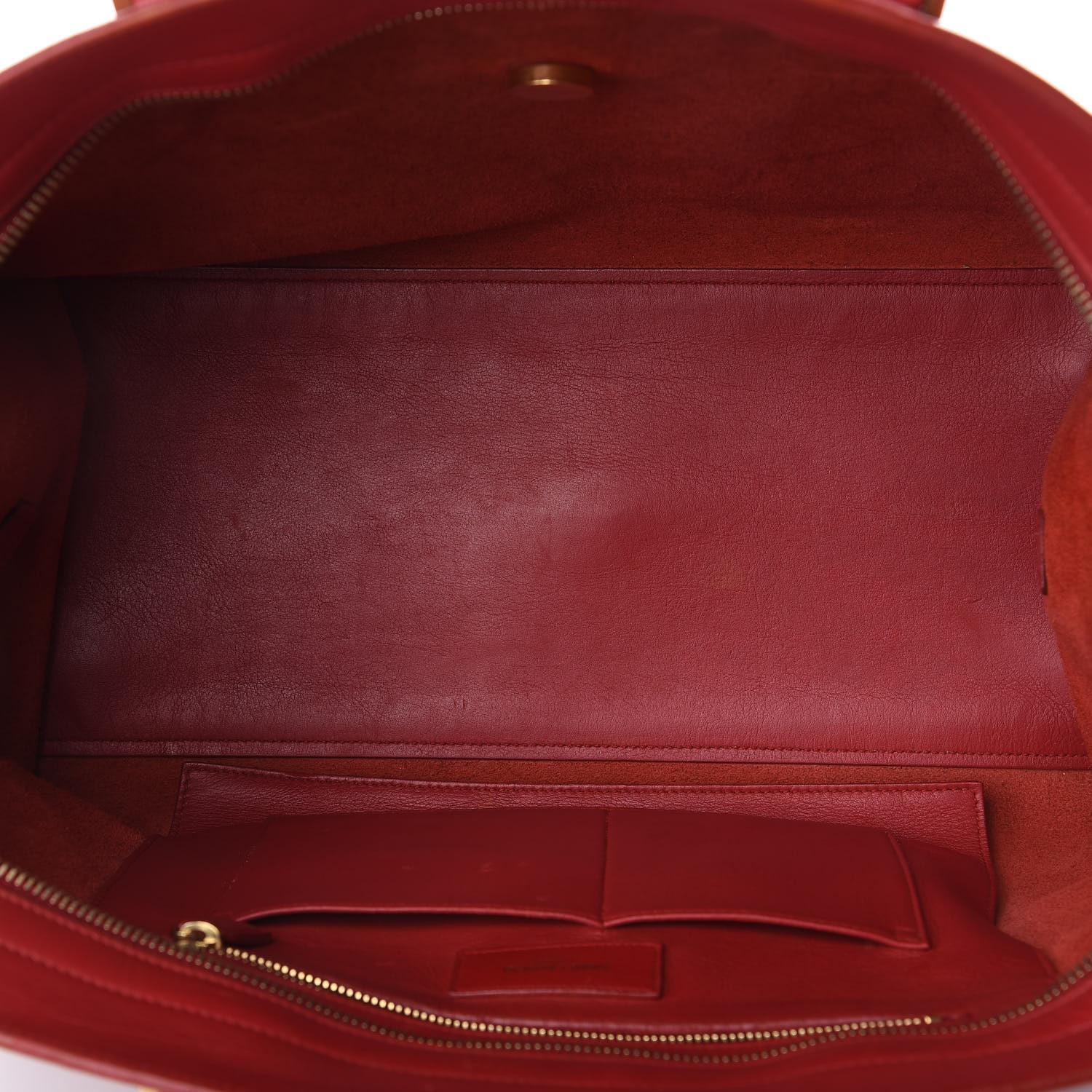 Saint Laurent Calfskin Classic Y Logo Red Medium Cabas Top Handle Bag 5